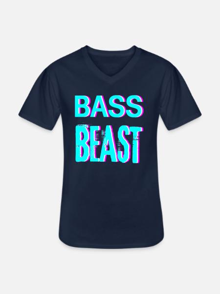 Techno Music House Rave Festival Tøj - Klassisk herre T-shirt med V-udskæring - marineblå