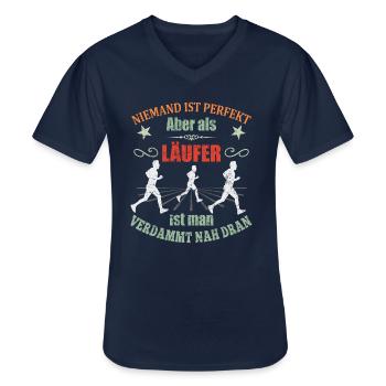 Jogging Laufen Läufer Geschenk Lustiger Spruch - Männer-T-Shirt mit V-Ausschnitt - Navy - Vorne - AI Model Male 178 dark (178cm)