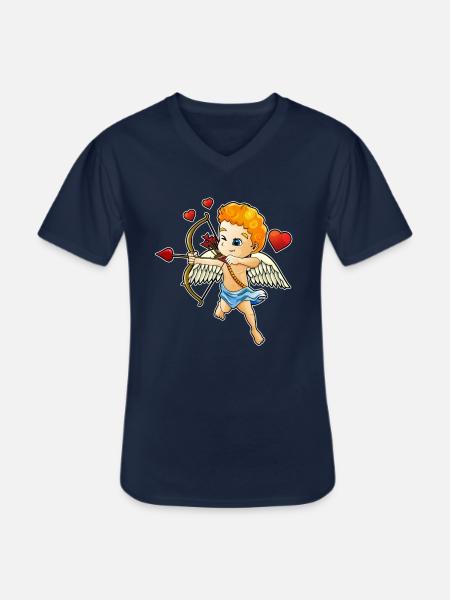 Valentijnsdag Cupido - Klassiek mannen T-shirt met V-hals - navy