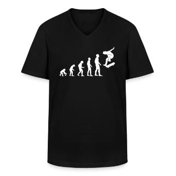 Skateboarder Skater Evolution Skate Geschenk - Männer-T-Shirt mit V-Ausschnitt - Schwarz - Vorne - AI Model Male 178 dark (178cm)