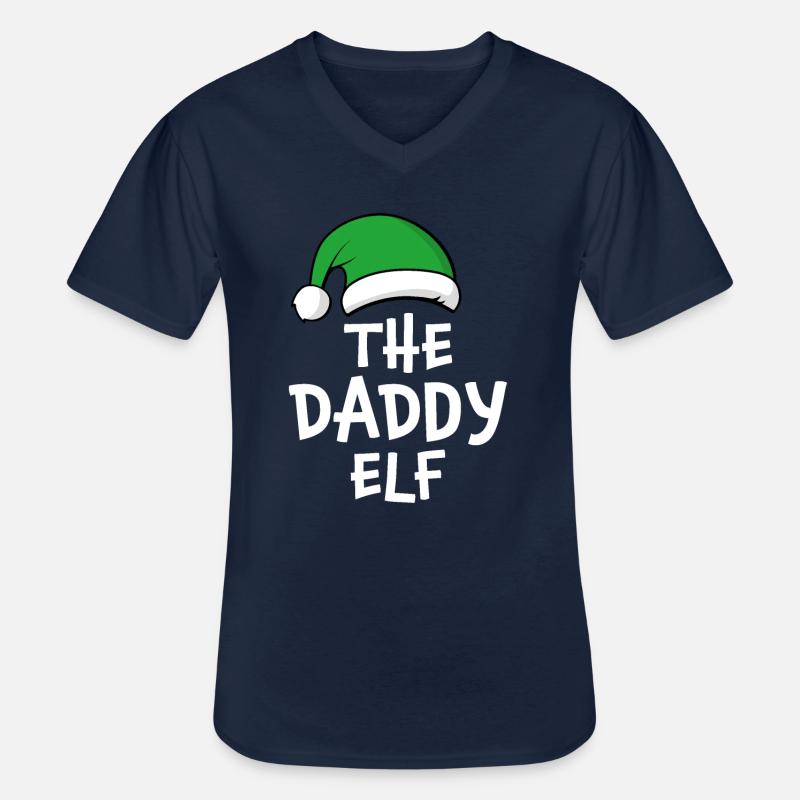Der Papa-Elf - Männer-T-Shirt mit V-Ausschnitt - Navy