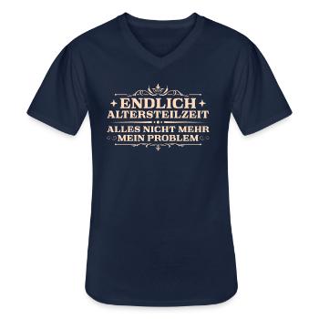 Altersteilzeit Nicht mein Problem - Männer-T-Shirt mit V-Ausschnitt - Navy - Vorne - AI Model Male 178 dark (178cm)