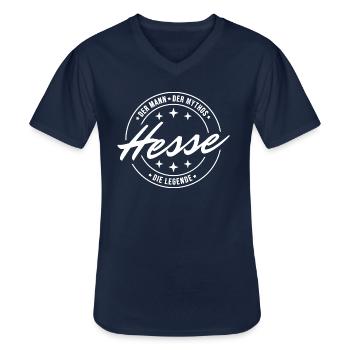 Hessischer Dialekt Spruch Hesse - Männer-T-Shirt mit V-Ausschnitt - Navy - Vorne - AI Model Male 178 dark (178cm)