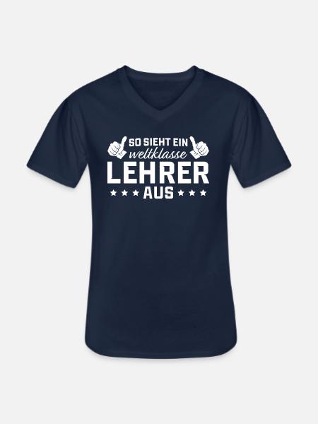 Klassenlehrer Weltklasse Lehrer - Männer-T-Shirt mit V-Ausschnitt - Navy