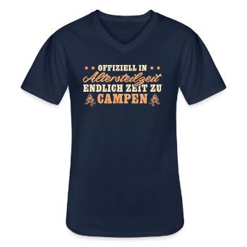 Altersteilzeit Endlich Zeit zu Campen Frührente - Männer-T-Shirt mit V-Ausschnitt - Navy - Vorne - AI Model Male 178 dark (178cm)