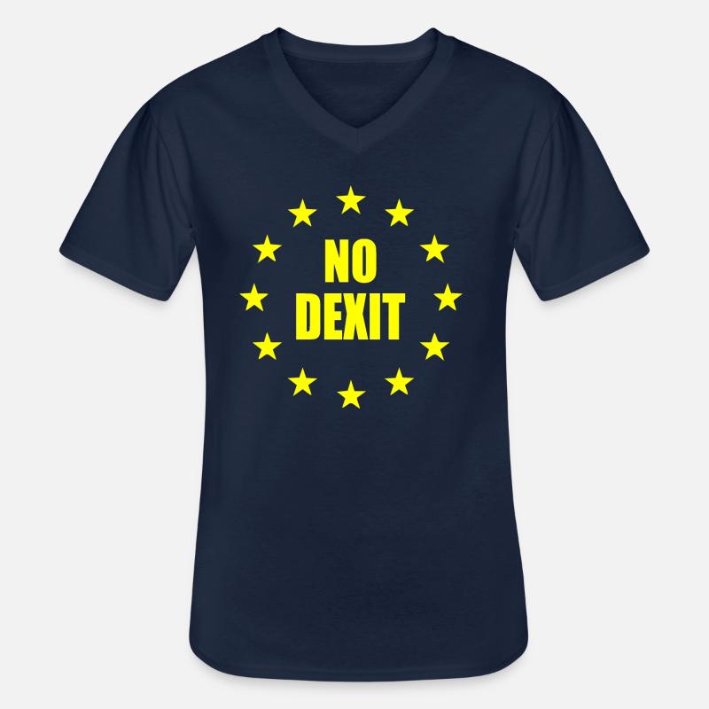 No dexit - Männer-T-Shirt mit V-Ausschnitt - Navy