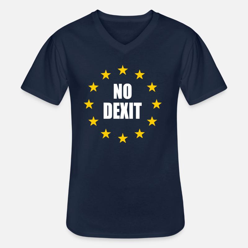 No dexit - Männer-T-Shirt mit V-Ausschnitt - Navy