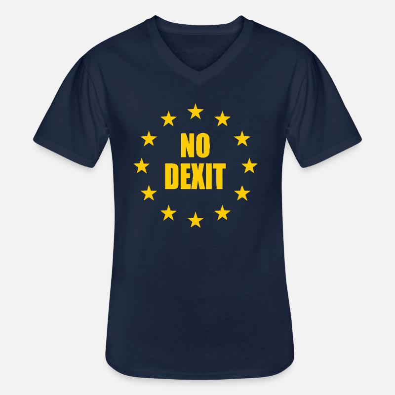 No dexit - Männer-T-Shirt mit V-Ausschnitt - Navy
