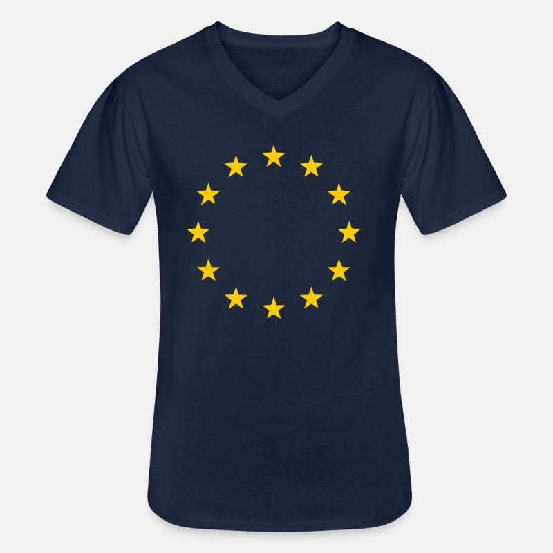 Eu flagge - Männer-T-Shirt mit V-Ausschnitt - Navy