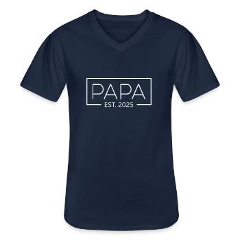 Papa 2025 Papa est. 2025 Future papa 2025 - T-shirt col V Homme - marine - Devant - AI Model Male 178 dark (178cm)