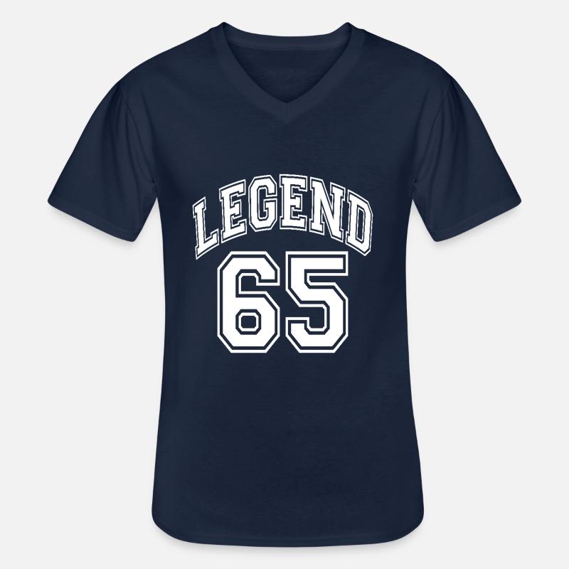 Legend 65 - Männer-T-Shirt mit V-Ausschnitt - Navy