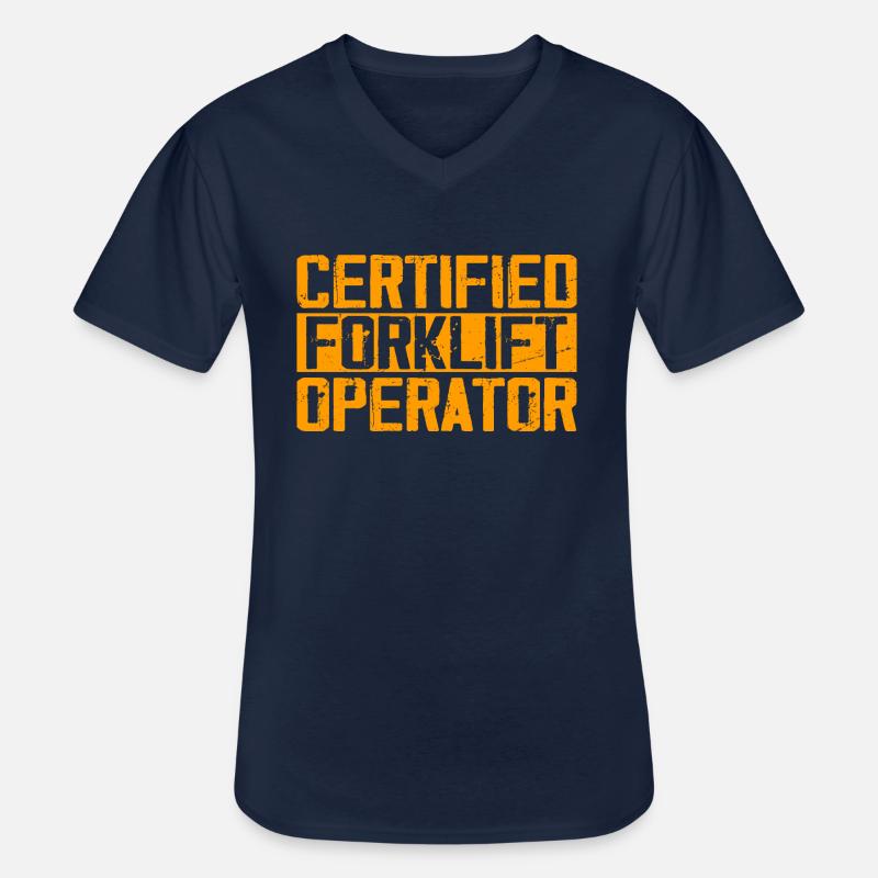 Zertifizierter Gabelstaplerfahrer - Männer-T-Shirt mit V-Ausschnitt - Navy