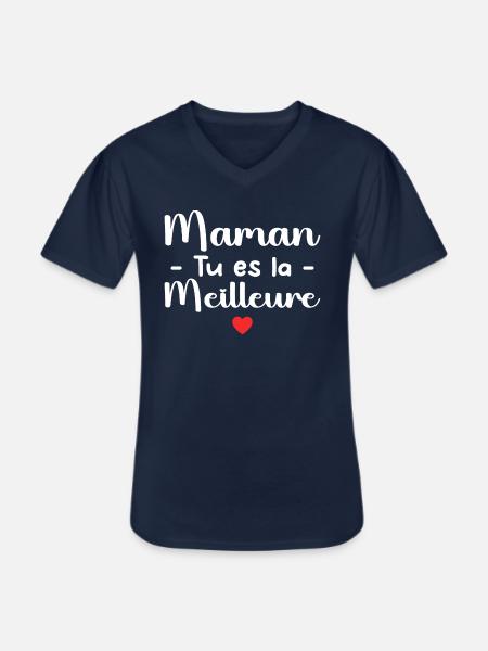 Maman Tu Es La Meilleure - T-shirt col V Homme - marine
