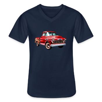 Chevy Truck 2 - Men's V-Neck T-Shirt - navy - Front - AI Model Male 178 dark (178cm)