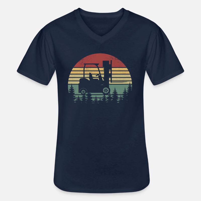 Lustige Gabelstaplerfahrer-Kunst - Gabelstaplerfahrer - Männer-T-Shirt mit V-Ausschnitt - Navy
