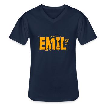 Emil - Männer-T-Shirt mit V-Ausschnitt - Navy - Vorne - AI Model Male 178 dark (178cm)