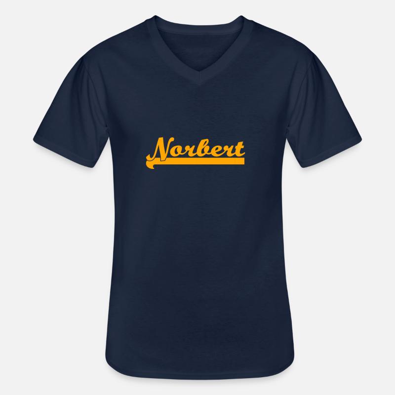 Norbert - Männer-T-Shirt mit V-Ausschnitt - Navy