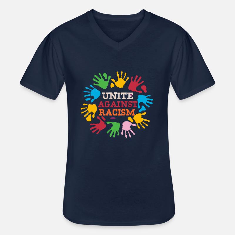 Antirassismus - Männer-T-Shirt mit V-Ausschnitt - Navy