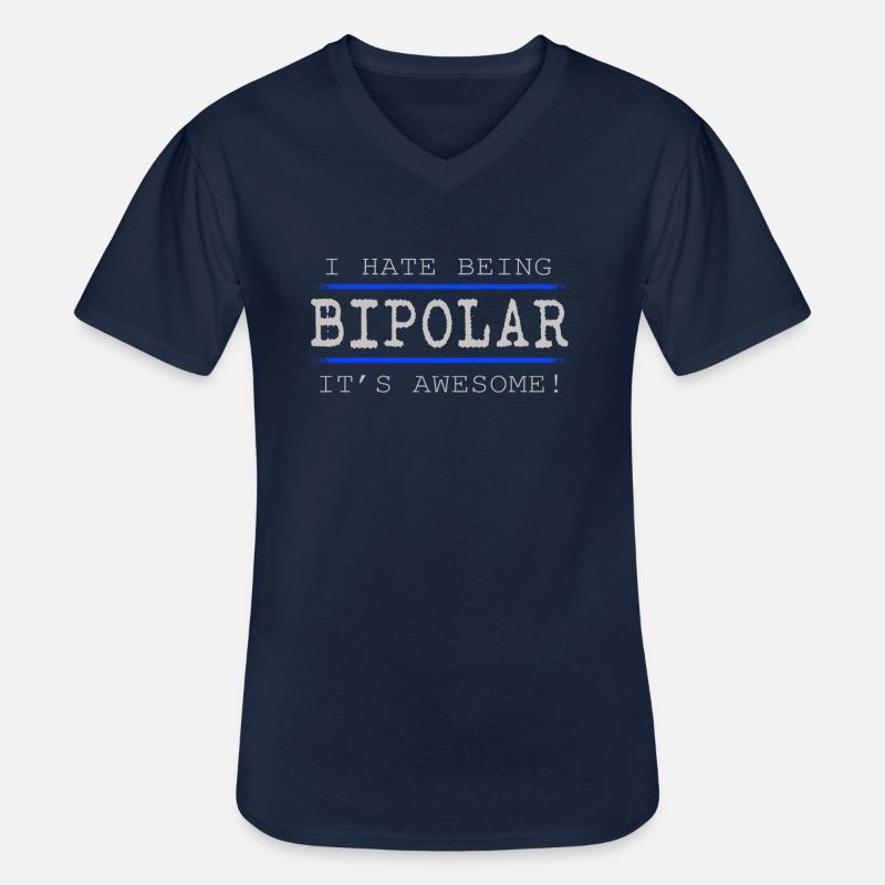 Bipolar - Männer-T-Shirt mit V-Ausschnitt - Navy