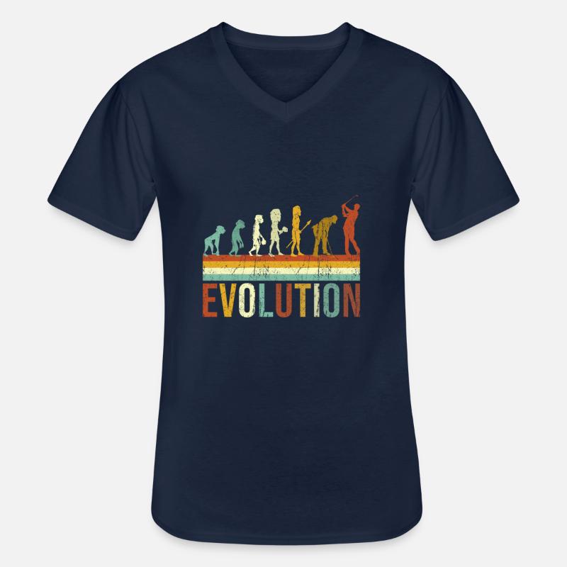 Golf evolution - Men's V-Neck T-Shirt - navy
