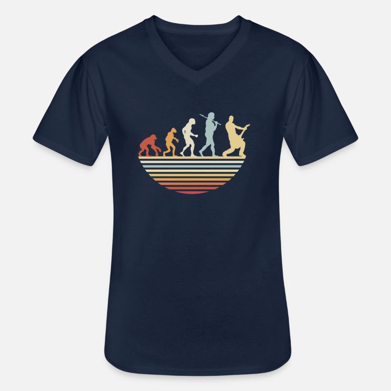 Bass Guitar Evolution - Männer-T-Shirt mit V-Ausschnitt - Navy