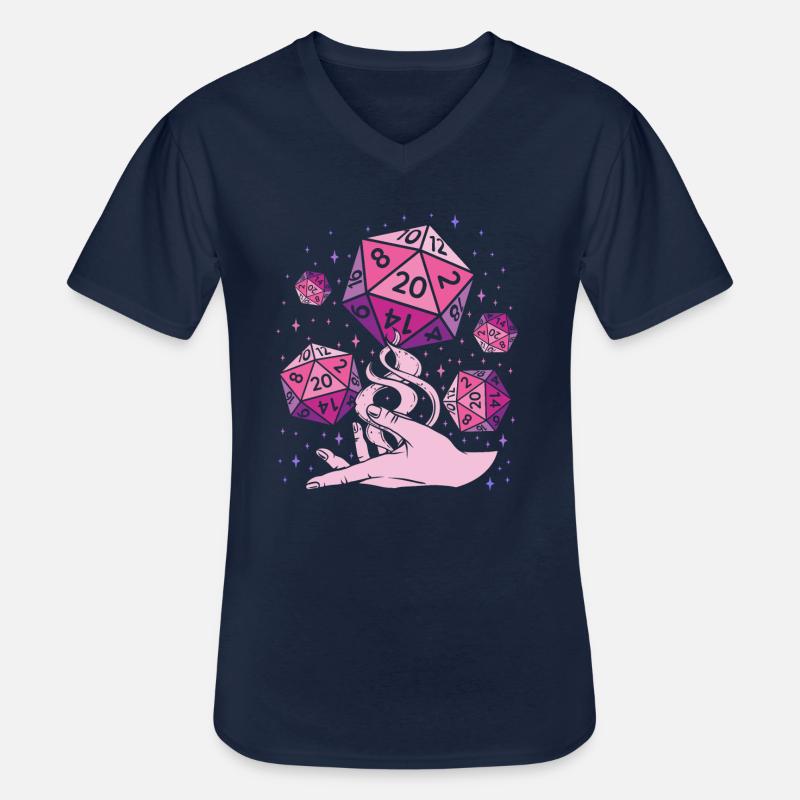 Fantasy Dice - Männer-T-Shirt mit V-Ausschnitt - Navy