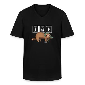 Science Chimie Physique Biologie Recherche - T-shirt col V Homme - noir - Devant - AI Model Male 178 dark (178cm)
