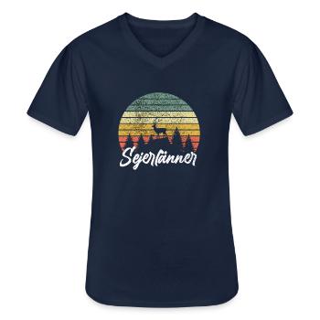 Sejerlänner - Siegen Wittgenstein Siegerland - Männer-T-Shirt mit V-Ausschnitt - Navy - Vorne - AI Model Male 178 dark (178cm)