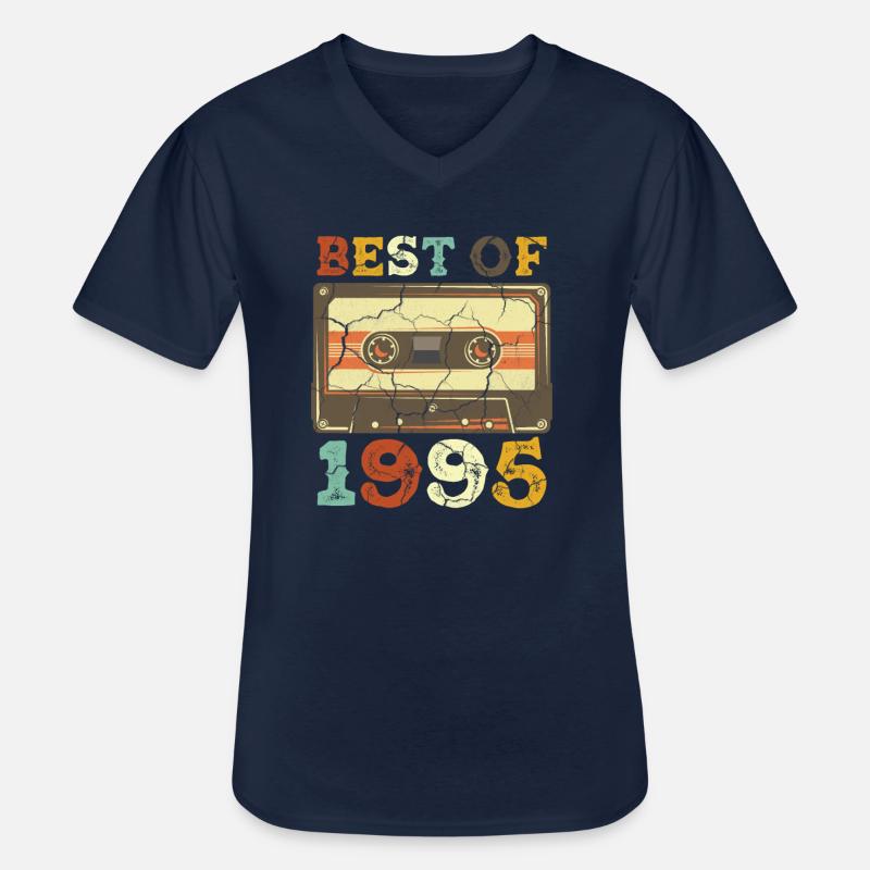 Best 1995 Cassette - Männer-T-Shirt mit V-Ausschnitt - Navy