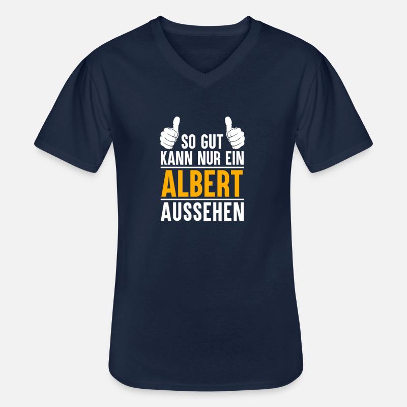 Albert Vorname Geschenk - Männer-T-Shirt mit V-Ausschnitt - Navy