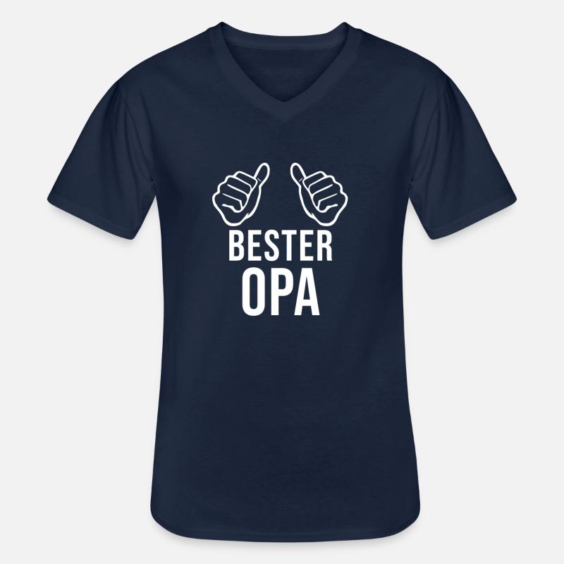Bester Opa - Männer-T-Shirt mit V-Ausschnitt - Navy