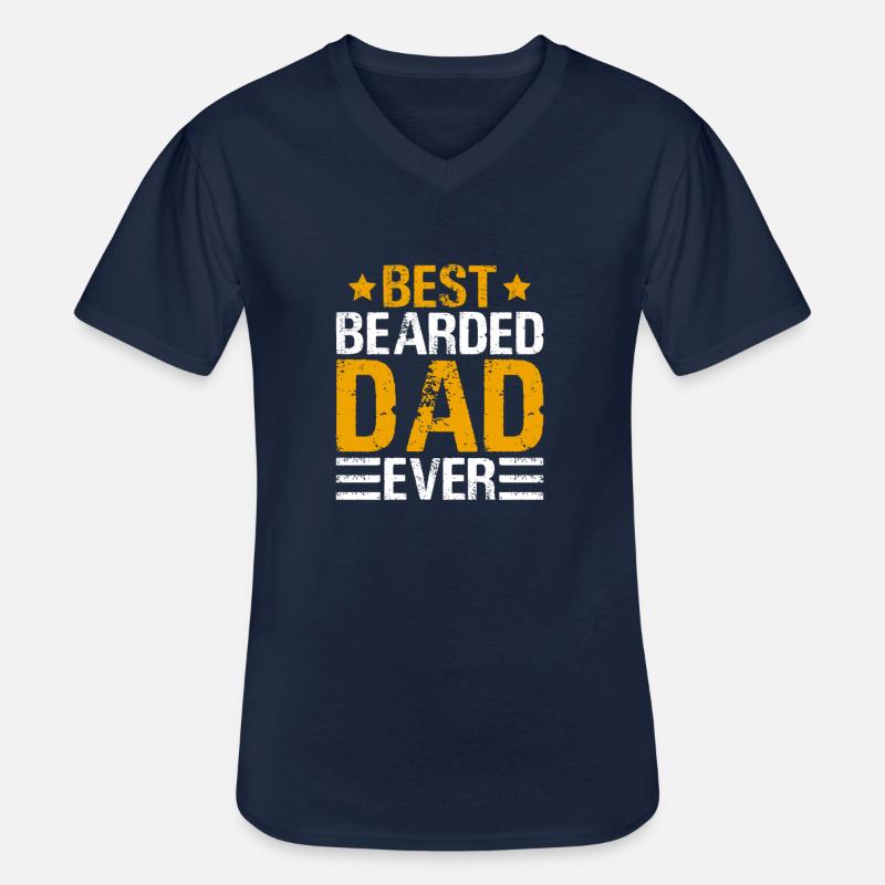 Best Dad Funny Fathers Day Ehemann Daddy Men Dad - Männer-T-Shirt mit V-Ausschnitt - Navy