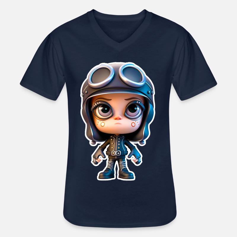 Little Biker 02 - Männer-T-Shirt mit V-Ausschnitt - Navy