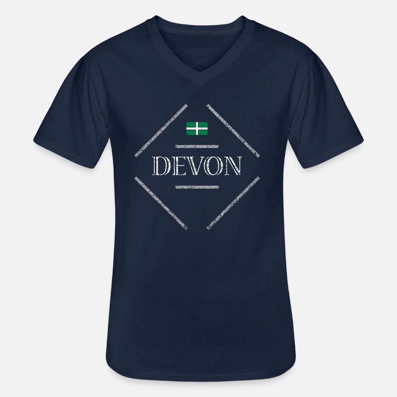 Devon - Männer-T-Shirt mit V-Ausschnitt - Navy