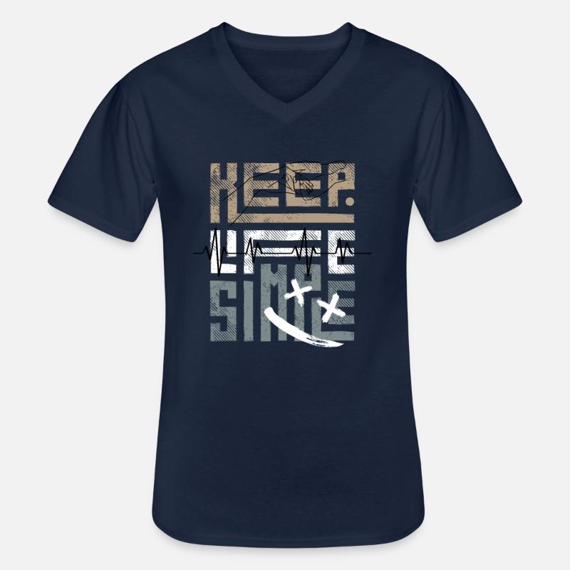 Keep Life Simple - Männer-T-Shirt mit V-Ausschnitt - Navy