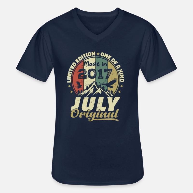 Juli 2017 Geburtstagsgeschenk 2017 Juli 2017 - Männer-T-Shirt mit V-Ausschnitt - Navy