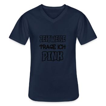 Parfois, je porte du rose Dire Couleur rose - T-shirt col V Homme - marine - Devant - AI Model Male 178 dark (178cm)