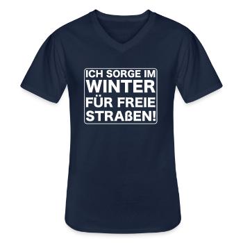 Winterdienst Straßenmeisterei Geschenkidee Beruf - Männer-T-Shirt mit V-Ausschnitt - Navy - Vorne - AI Model Male 178 dark (178cm)