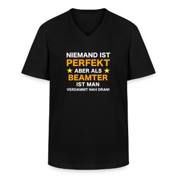 Beamter - Männer-T-Shirt mit V-Ausschnitt - Schwarz - Vorne - AI Model Male 178 dark (178cm)