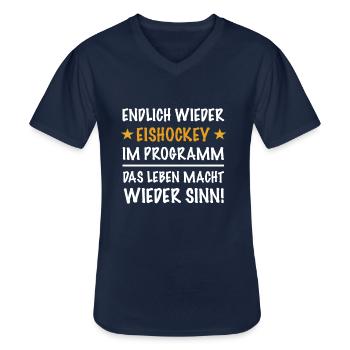 Eishockey Hockey lustige Sprüche Geschenk - Männer-T-Shirt mit V-Ausschnitt - Navy - Vorne - AI Model Male 178 dark (178cm)