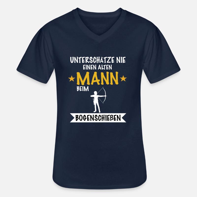 Bogenschießen Bogenschütze Bogen Geschenk - Männer-T-Shirt mit V-Ausschnitt - Navy
