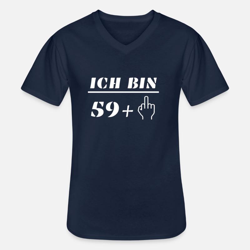 Ich bin 59+1 - Männer-T-Shirt mit V-Ausschnitt - Navy