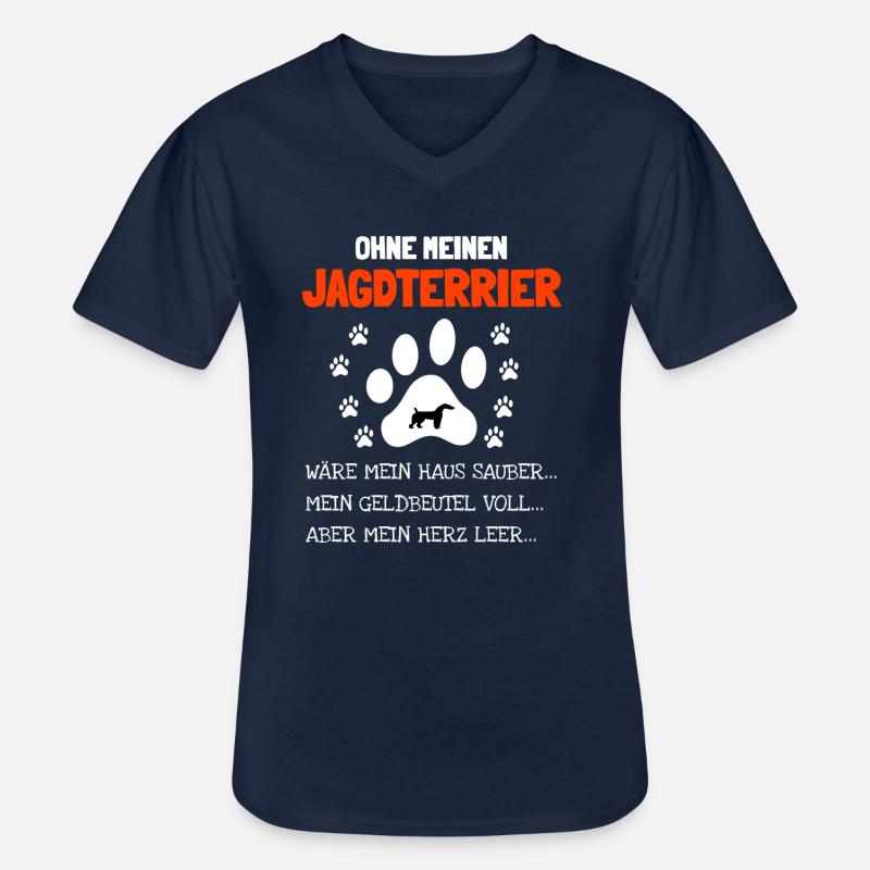 Jagdterrier Jagdhund - Männer-T-Shirt mit V-Ausschnitt - Navy