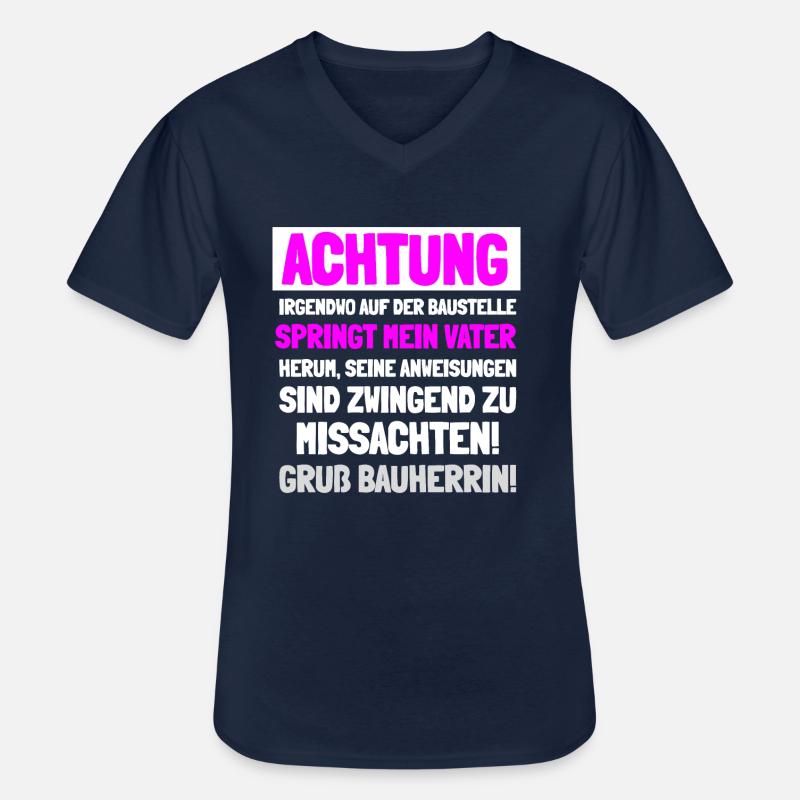 Bauherrin Geschenkidee - Männer-T-Shirt mit V-Ausschnitt - Navy