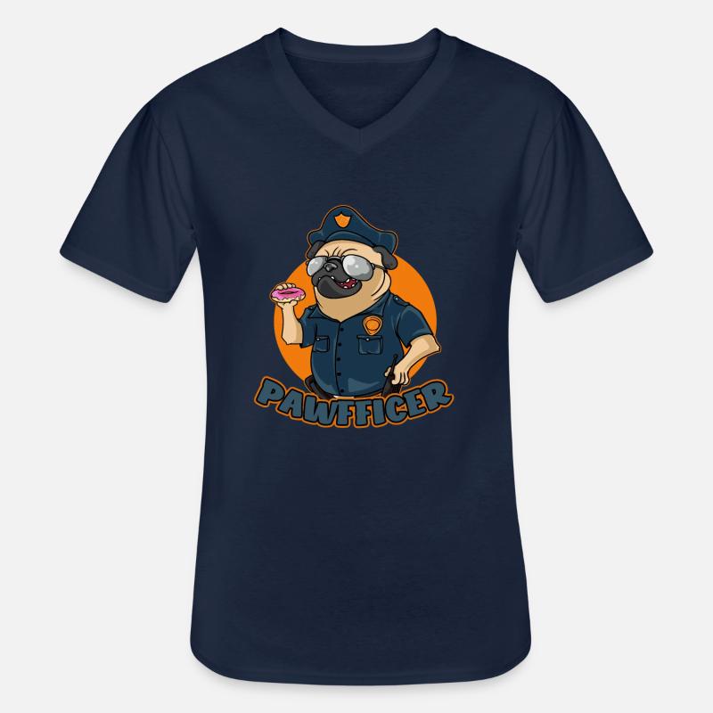 Pawfficer Der Donut Polizeihund - Männer-T-Shirt mit V-Ausschnitt - Navy