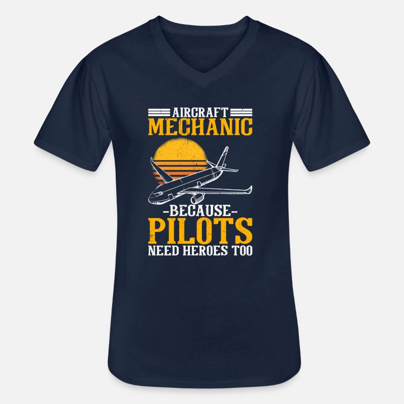 Fluggerätemechaniker Piloten Helden - Männer-T-Shirt mit V-Ausschnitt - Navy