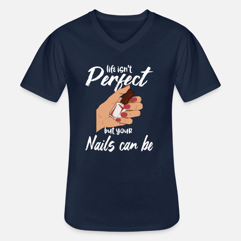 Nageltechniker Fingernägel - Männer-T-Shirt mit V-Ausschnitt - Navy