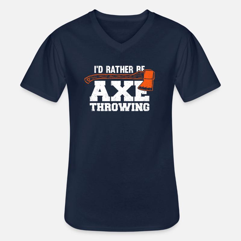 I'd Rather Be Axe Throwing - Männer-T-Shirt mit V-Ausschnitt - Navy