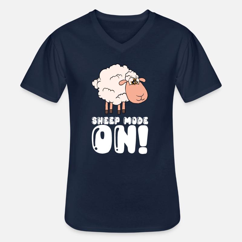 Schaf-modus Ein - Männer-T-Shirt mit V-Ausschnitt - Navy