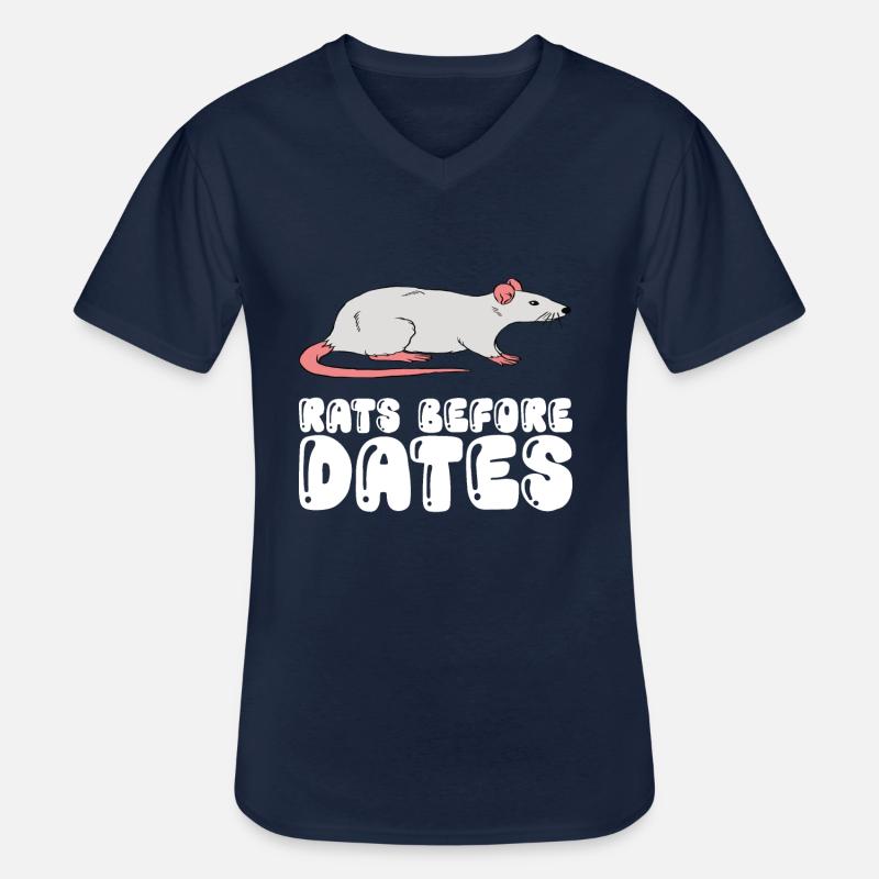 Ratten Vor Dates - Männer-T-Shirt mit V-Ausschnitt - Navy